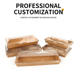 Biodegradable Fast Food Packaging Tray Eco Friendly Kraft Sushi Box <strong>Sandwich</strong> Pastries Container Embossing Window Cake <strong>Meat</strong> - Product Image 2