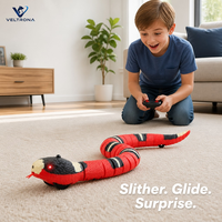 Serpent jouet électrique réaliste, serpent robot rampant avec des yeux lumineux, rechargeable par USB pour les enfants, jeu interactif