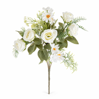 Bouquet de fleurs artificielles classiques à 4 têtes de roses pour centre de table de mariage