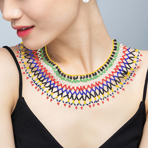 สร้อยคอลูกปัดเมล็ดโบฮีเมียนสายลูกปัดหลากสีแรงบันดาลใจจาก<span class=keywords><strong>ชน</strong></span><span class=keywords><strong>เผ่า</strong></span>แอฟริกัน (สไตล์แอฟริกาใต้)-ของขวัญที่ดีที่สุดสำหรับผู้หญิง - Product Image 5