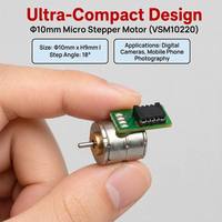 Mikro 10mm Hochpräzisions-Schrittmotor VSM10220 NEMA 4 12V 2-Phasen 18 Grad Schrittmotoren für Handy-Fotografie und Digitalkameras