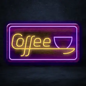 美国市场快速送货定制咖啡店标志霓虹灯户外防水使用