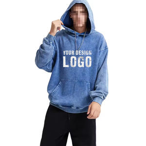 Wholesale Drop Shoulder Heavy 420G Vintage Batik Mens Hoodies Customized Embroidered Loose Washed Oversized Men's Hoodies - Product Image 4