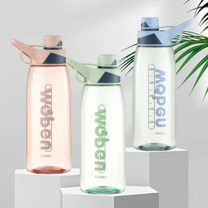 Botella De Agua Gimnasio趋势健康运动塑料饮用750毫升水瓶2023旅行自行车瓶骑自行车