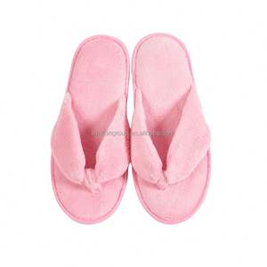 Livraison rapide Hôtel personnalisé Coral Fleece Portable Spa Semelle antidérapante réutilisable Semelle intérieure en velours Bout ouvert Pantoufles en velours pour unisexe - Product Image 3