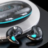 Earbud Konduksi Tulang Mini Peredam Kebisingan X55 Terbaru 2026, Terlaris, BT5.3, Daya Tahan Baterai Lama, Layar Digital