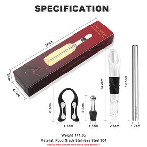 Gepersonaliseerde Item Wijn Chiller Stick Met Wijn Beluchter Set Laser Logo Instant Wijnfles Chiller Hoge Kwaliteit <span class=keywords><strong>Champagne</strong></span> Chiller - Product Image 6