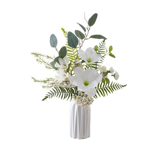 Bouquet de fleurs artificielles de magnolia Moonlight Letter, en mousse plastique blanche, avec fil de fer, fait main, pour décoration de mariage et de maison - Product Image 5