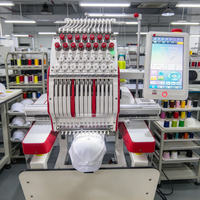 Machine à broder à tête unique avancée avec 15 aiguilles pour la création de casquettes personnalisées