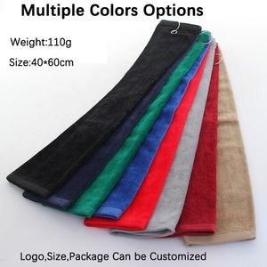 Venta al por mayor de toallas de <span class=keywords><strong>golf</strong></span> de triple pliegue logotipo personalizado bordado deportes gimnasio toalla algodón toallas de <span class=keywords><strong>golf</strong></span> con gancho - Product Image 2