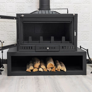 Gran oferta, chimenea independiente grande <span class=keywords><strong>de</strong></span> hierro fundido para interior <span class=keywords><strong>de</strong></span> invierno, diseño moderno, soporte <span class=keywords><strong>de</strong></span> <span class=keywords><strong>leña</strong></span> <span class=keywords><strong>de</strong></span> madera - Product Image 2