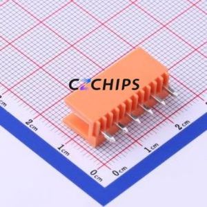 HT396V-3.96-6P Plug-in Terminal Block Through hole,P=3.96mm Connector Board-to-Board / Socket - Open 1x6P 3.96mm Orange - Product Image 2