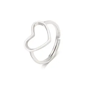 Foxi Heart shape wholesale price 925 sterling silver anillos de mujer no stone open rings s925 silver birthday party ring