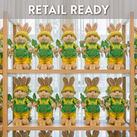 Jouets en peluche personnalisés Lapin Jardinier OEM ODM, Poupée en peluche Arrosoir et Pot de fleurs, Vente en gros