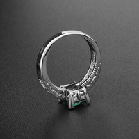 Bague en argent sterling 925 en pierre émeraude, plaqué or 18 carats, diamant vert à haute teneur en carbone 5a cz, zircon, bijoux de mariage pour femmes, personnalisés