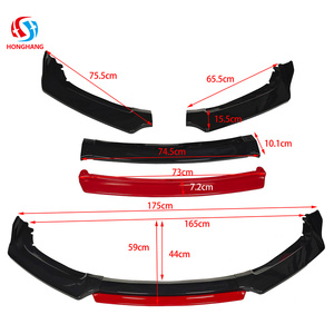 Labio de parachoques delantero Universal negro brillante de fábrica Honghang tipo <span class=keywords><strong>L</strong></span> para todos los modelos de labio delantero de coche - Product Image 4