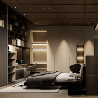 Armoire de haute qualité avec portes en bois foncé et couleur unie, armoire de rangement moderne pour chambre à coucher avec mélamine