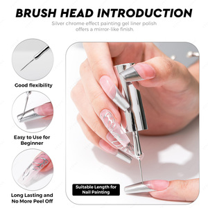 JTING Nuevo Diseño Gel Delineador Metálico Dorado y Plateado 12ml para Arte de <span class=keywords><strong>Uñas</strong></span>, Gel Delineador Removible para Pintar, Esmalte en Gel UV/LED, Proveedor de Gel para <span class=keywords><strong>Uñas</strong></span> - Product Image 3