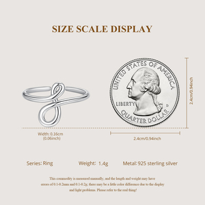925 Sterling Silver Sparkling Infinite Sleek Open <strong>Ring</strong> Fine Jewelry for Women Stacked Shining Eternity Adjustable <strong>Ring</strong> - Product Image 4