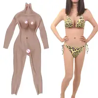 Fake Silicone Vagina Suits, Girls Bodysuit, False Boobs