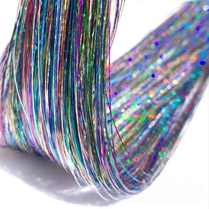 Cheveux longs et lisses de 20 pouces, paillettes brillantes, mèches de cheveux pour fête, résistantes à la chaleur, arc-en-ciel, cheveux colorés pour filles - Product Image 2