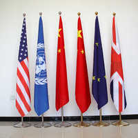 Mât de drapeau de cérémonie amovible en acier inoxydable, décoration de bureau