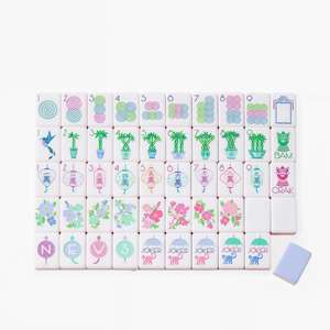 Fichas de Mahjong Rosadas Americanas de Lujo, Tablero de Melamina Acrílica Morada, Juego de Mesa Familiar para 4 Personas, Regalos - Product Image 3