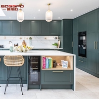 Modern Özel Tasarım Minimalist Masif Ahşap Lake Kaplama Çift Kapılı Mutfak Duvar Dolapları Fransız Adaları Tüm Ev Özelleştirme