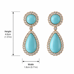 Eleganti Orecchini a Goccia Blu per Donne, Gioielli Scintillanti alla Moda - Product Image 5