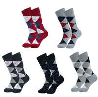 Pria gaun kaus kaki setelan bisnis Argyle kaus kaki berlian lucu gila hadiah untuk pernikahan