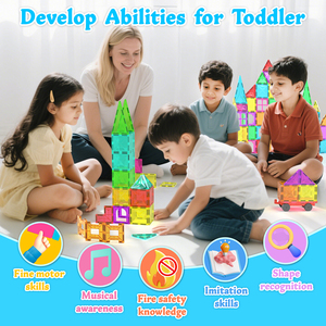 100 Piezas de Bloques Magnéticos 3D, Juego de Construcción Creativo STEM, Juguetes Educativos de Construcción Magnética para Bebés y Niños, Idea de Regalo - Product Image 2