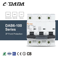 Disjoncteur miniature DAB6-100 3P (IEC/EN 60898-1) à prix d'usine Shanghai, protection contre les surcharges et les courts-circuits CDADA