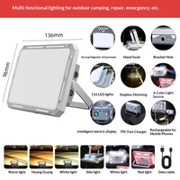 Lampe de travail LED magnétique puissante IP20 pour extérieur, éclairage d'urgence pour réparation automobile, rechargeable, longue durée, trois températures de couleur