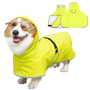 Nuovi Impermeabili Estivi Semplici per Animali Domestici con Bordi Riflettenti Giallo Fluorescente per Cani - Teddy Corgi Golden Retriever - Product Image 4