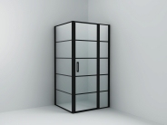 Porte de <span class=keywords><strong>douche</strong></span> pivotante moderne en verre trempé de 6 mm, <span class=keywords><strong>profilé</strong></span> en aluminium <span class=keywords><strong>noir</strong></span> pas cher, carré rectangulaire à 3 côtés, pour salle de bain d'hôtel - Product Image 5