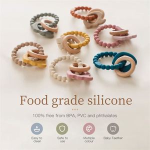 Mordedor de silicona de grado alimenticio unisex para recién nacidos, sin BPA, con sonajero, pulsera suave de dibujos animados, juguetes de dentición para bebés - Product Image 4