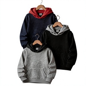 Customizable Printed Color Block Winter Lined Breathable Eco-Friendly Children's Boys Hoodie Pullover Sweatshirt Long Sleeve - Product Image 3