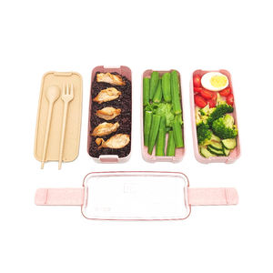 <span class=keywords><strong>3</strong></span> طبقات lunway way آمنة مانعة للتسرب في الميكروويف حاوية تخزين بنطو قش القمح البلاستيك ميزة قابلة للحرارة البلاستيك - Product Image 5