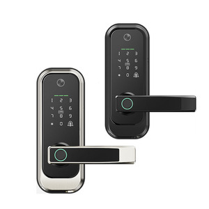 Tuya Smart Wifi Lock With Peerhole Viewer Camera to Capture <strong>Pictures</strong> Digital <strong>Biometric</strong> Fingerprint Locks With Lever Handle - Product Image 1
