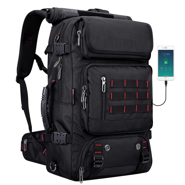 38L Tactical Travel Backpack for Men Airline Approved Single-Shoulder Duffle Backpack Tote Luggage Bag With USB&Shoe Compartment