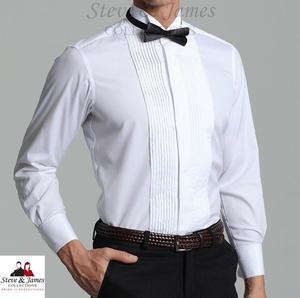Camisa de Esmoquin Formal para Hombre, Cuello Mao, Manga Larga, Antiarrugas, 100% Algodón Dobby, Servicio OEM, Venta al Por Mayor - Product Image 2