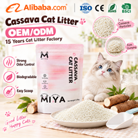 Litière pour chat en manioc OEM, écologique, entièrement biodégradable, agglomération rapide, sans poussière, contrôle des odeurs, légère, hautement absorbante, facile à utiliser