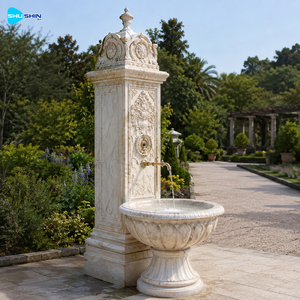 <span class=keywords><strong>Fontaine</strong></span> murale extérieure <span class=keywords><strong>en</strong></span> marbre avec colonne sculptée, bassin et robinet – <span class=keywords><strong>Fontaine</strong></span> d'eau <span class=keywords><strong>en</strong></span> <span class=keywords><strong>pierre</strong></span> <span class=keywords><strong>pour</strong></span> jardin, villa, hôtel, projet paysager - Product Image 1