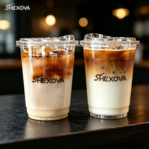 Vaso de Plástico Transparente Desechable de PP/PET de 16oz/24oz con Logotipo Personalizado, Vasos de Plástico para Café Helado con Tapa SHEXOVA - Product Image 1