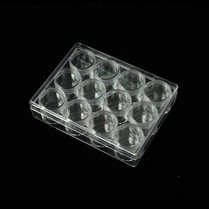 Transparent Plastic Storage Box 12 Pcs With Lids For Jewelry Earrings Facial Masks Dispensing Bottles Daily Necessities - Product Image 2
