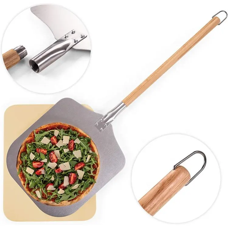 Pizza werkzeuge holz aluminium abgenommen pizza peel abnehmbare pizza schaufel