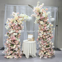 Vente en gros de haute qualité arc de fleurs roses d'usine couleurs de printemps arc de fleurs artificielles décoration de fête de mariage rose réaliste