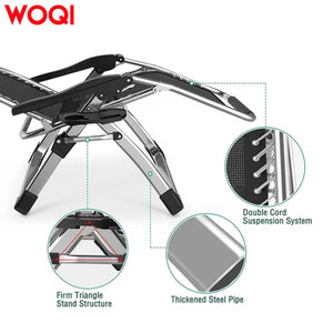 WOQI sıfır yerçekimi sandalye çim Recliner uzanmış veranda şezlong katlanır taşınabilir şezlong ayrılabilir Oxford bardak tutucu kafalık - Product Image 5