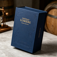 Boîte Cadeau Rigide de Luxe Personnalisée pour Vin, OEM ODM, Boîte en Carton Rigide avec Logo Personnalisé, Structure Durable pour Vin Rouge, Boissons, Aliments, Shopping