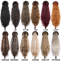 AliLeader Extensions de cheveux en queue de cheval de 28 pouces avec cordon de serrage Queue de cheval longue bouclée Postiche synthétique ondulée naturelle pour femmes Usage quotidien